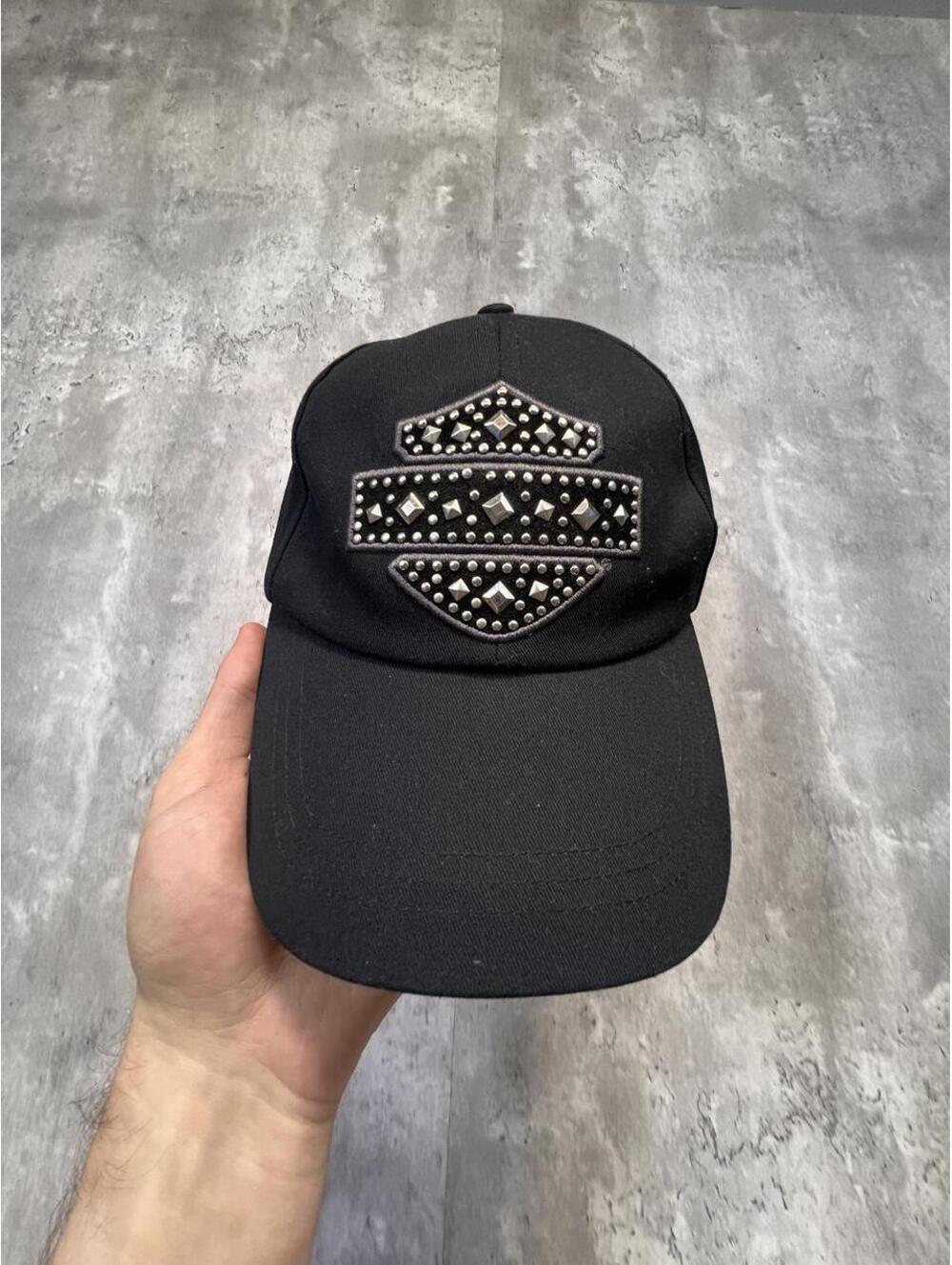 Harley Davidson Studded Logo Black Strapback Hat